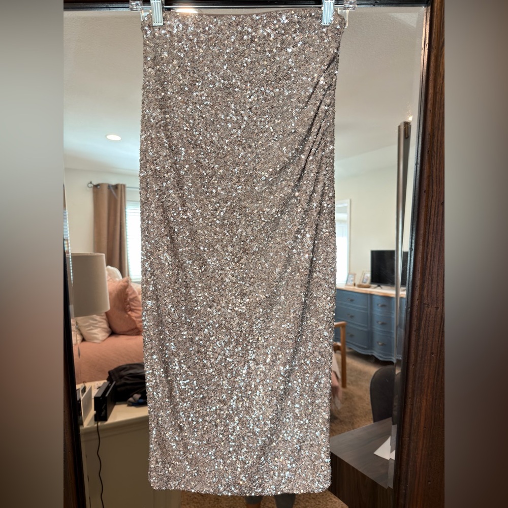 Express Sequin Pencil Skirt